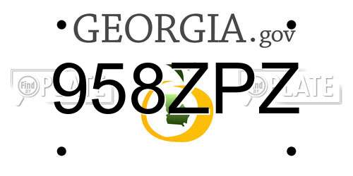 958ZPZ Georgia License Plate