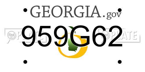 959G62 Georgia License Plate