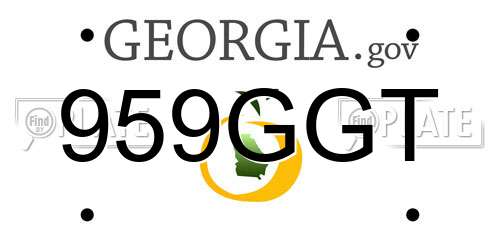 959GGT Georgia License Plate