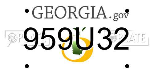959U32 Georgia License Plate