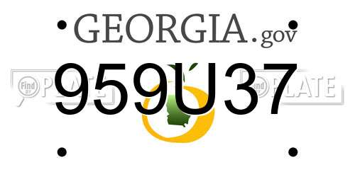 959U37 Georgia License Plate