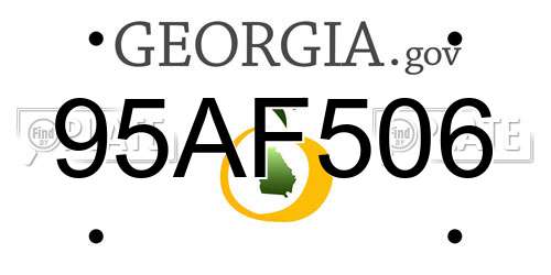 95AF506 Georgia License Plate