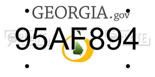 95AF894 Georgia License Plate