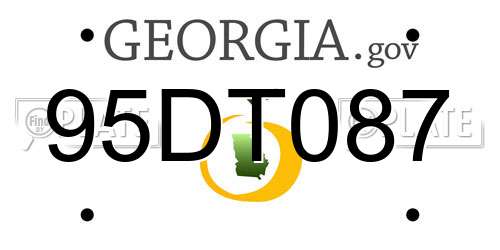 95DT087 Georgia License Plate