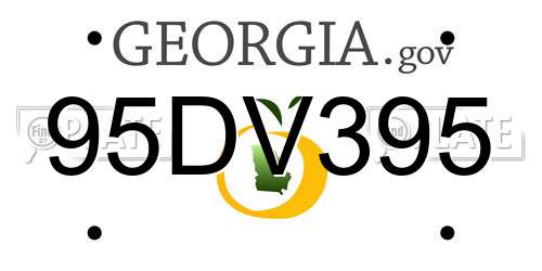 95DV395 Georgia License Plate