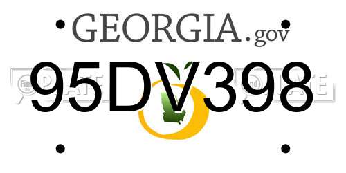 95DV398 Georgia License Plate