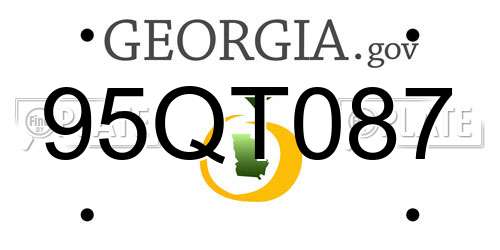 95QT087 Georgia License Plate