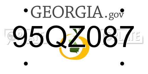 95QZ087 Georgia License Plate