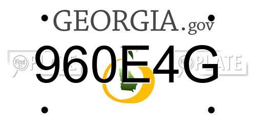 960E4G Georgia License Plate