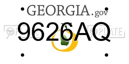 9626AQ Georgia License Plate