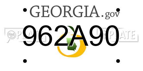 962A90 Georgia License Plate