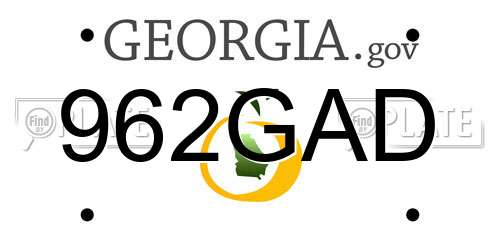 962GAD Georgia License Plate