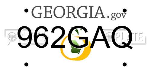 962GAQ Georgia License Plate