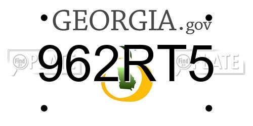 962RT5 Georgia License Plate