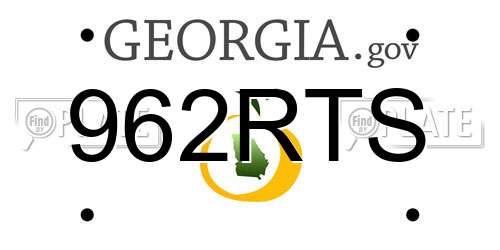 962RTS Georgia License Plate
