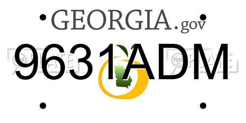 9631ADM Georgia License Plate