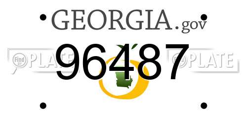 96487 Georgia License Plate