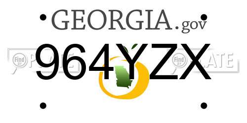 964YZX Georgia License Plate