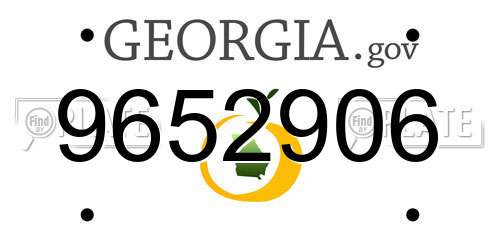9652906 Georgia License Plate