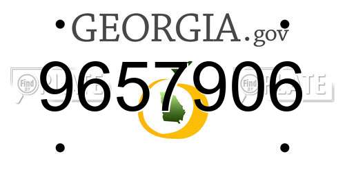 9657906 Georgia License Plate