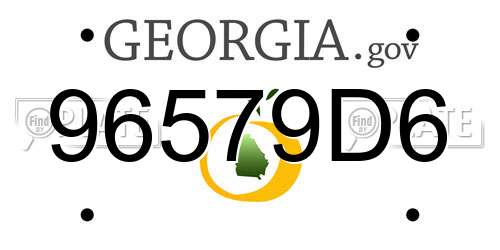 96579D6 Georgia License Plate