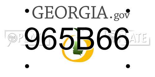 965B66 Georgia License Plate