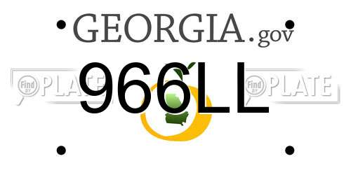 966LL Georgia License Plate