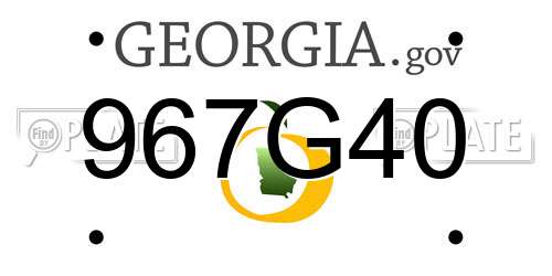 967G40 Georgia License Plate