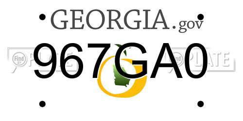 967GA0 Georgia License Plate