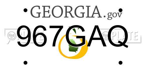 967GAQ Georgia License Plate