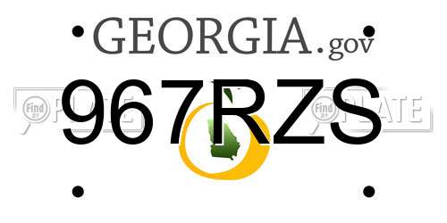 967RZS Georgia License Plate