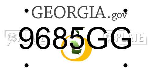 9685GG Georgia License Plate