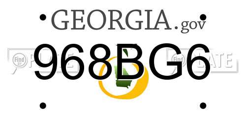 968BG6 Georgia License Plate