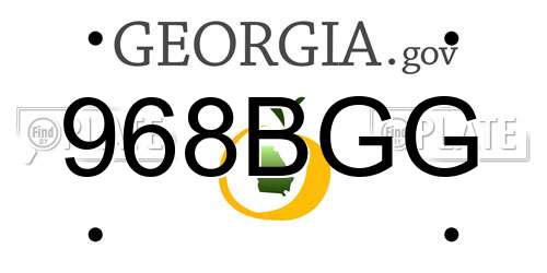 968BGG Georgia License Plate