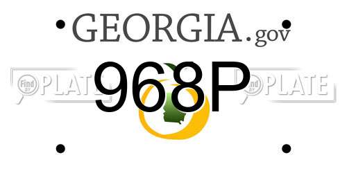 968P Georgia License Plate