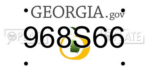968S66 Georgia License Plate