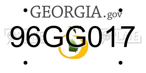 96GG017 Georgia License Plate