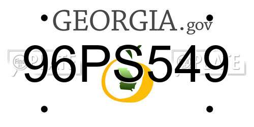 96PS549 Georgia License Plate