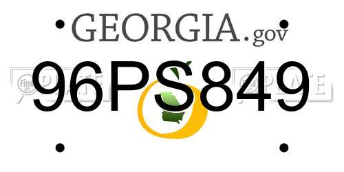 96PS849 Georgia License Plate