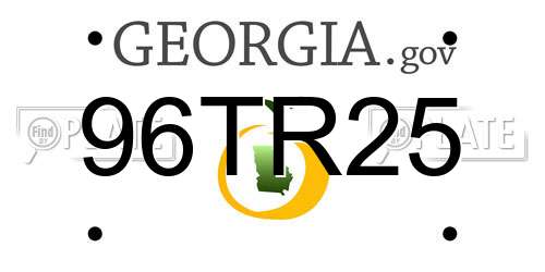 96TR25 Georgia License Plate