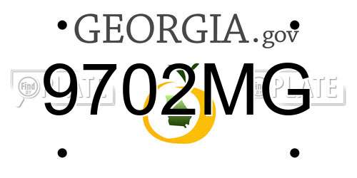 9702MG Georgia License Plate