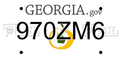 970ZM6 Georgia License Plate