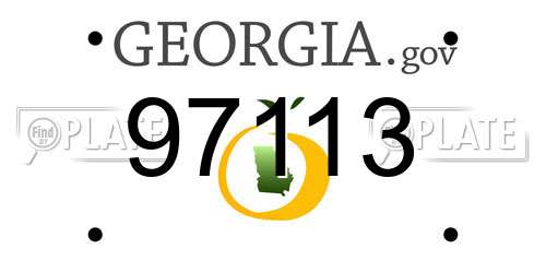 97113 Georgia License Plate