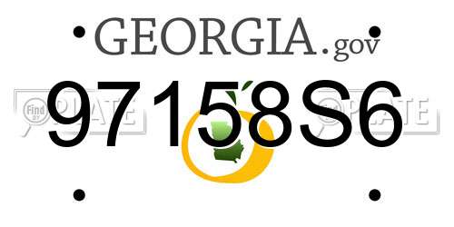 97158S6 Georgia License Plate
