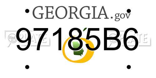 97185B6 Georgia License Plate