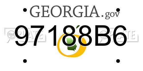 97188B6 Georgia License Plate