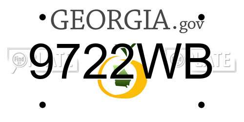 9722WB Georgia License Plate