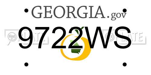 9722WS Georgia License Plate