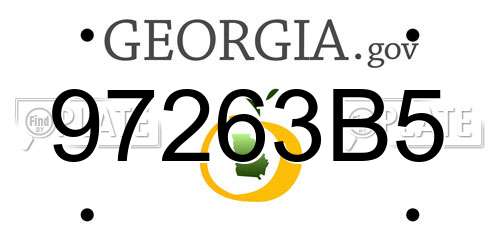 97263B5 Georgia License Plate