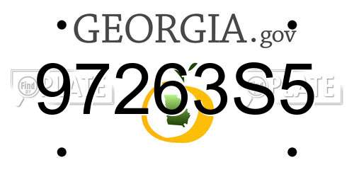 97263S5 Georgia License Plate